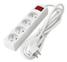 Prailginimo laidas su 4 lizdais, 3m, baltas, 16a, 3680w