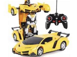 Transformuojamas su pulteliu transformeris automobilis vaikams, geltonas 35 cm