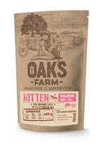 OAKS FARM kačiukų sausas begrūdis pašaras su lašiša 400 g