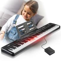 SUPRIMO 88035L skaitmeninis pianinas su 88 klavišais, apšviečiama klaviatūra, vaikų mokymosi instrumentas, natų stovas, palaikymo pedalų rinkinys