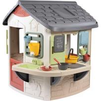 Vaikiškas žaidimų namelis su virtuve Smoby Life Mud Cooking House, smėlio spalvos, 132x144x140 cm