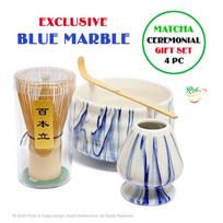 Blue Marble - Matcha Rinkinys BMK4. Matcha dubuo + Whisks (Bambukinė šluotelė) + Spoon (šaukštelis) + Stand (šluotos laikiklis)