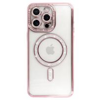 Telefono dėklas Bling Magsafe, Iphone 16 Pro, rožine