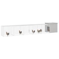 Narvas viščiukams vidaXL, pilkas, 600 x 91 x 100 cm, galvanizuotas plienas