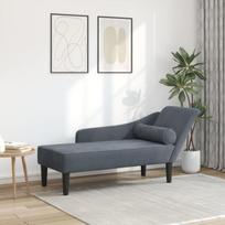 Sofa vidaXL poilsio gultas su pagalvėlėmis, tamsiai pilkas aksomas