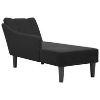 Sofa vidaXL poilsio gultas su porankiu dešinėje – juoda dirbtinė oda, modernus dizainas