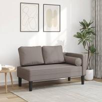 Sofa vidaXL šezlongas su pagalvėlėmis, dirbtinės odos, modernus, pilkas