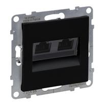 Kompiuterinis lizdas 2×RJ45 Legrand Suno 721455 (Cat6, UTP, juodas)