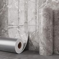 Atsparūs vandeniui lipnūs dirbtinio marmuro plytelių lipdukai sienoms vonios kambariuose, virtuvėse ir svetainėse 40cm x 3m Roll euro pilka rulono spalva