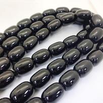 Senovinis juodo agato statinės formos karoliukų apyrankės vėrinys DIY papuošalų aksesuarai 10×14mm, approx. 28 beads