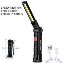 COB LED Sulankstomas Žibintuvėlis Nešiojamas Magnetinis Darbinis Šviestuvas Žibintas USB Įkraunamas Avarinis Remontas Kempingo Žibintas Lempas Su Kabliuku 1pcs