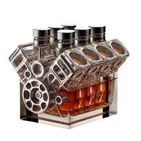 V8 Engines Shape Wine Decanter Crystal Whiskey Decanter Creative Alcohol Separator Decanter Bar Gadgets for Tequila Bourbon Gift