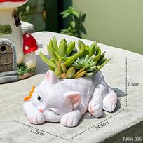 Cute Cat Succulent Flowerpot Balcony Green Plants Living Room Home Office Desktop Potted Plant Home Decoration