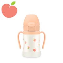 Grosmimi nerūdijančio plieno puodelis su šiaudeliu (200 ml) Peach Flower