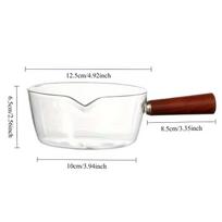 Multi-functional Glass Cooking Pots Milk Instant Noodle Pot Soup Pots Wooden Handle Open Flame Heating Kitchen Cookware Clay Pot