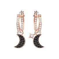 Swarovski Symbolic Mystical Star And Moon Auskarai su skylute Moteriški auskarai Juodi 5440458 Box (Random Color)