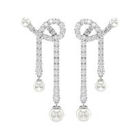 Swarovski Matrix Grandinėlė Su Imituoto Perlo Pakabuku Auskarai Cirkonio Auskarai Moteriški Auskarai Balti 5692417 Box (Random Color)