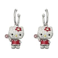 Swarovski Hello Kitty Raudonas Lolipopas Kristaliniai Auskarai Moteriški Auskarai Sidabriniai 1120585 Box+Shopping Bag (Random Color)