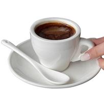 75ml Baltas Keramikinis Espresso Puodelių Rinkinys Su Šaukšteliu ir Lėkštute Kavos Puodelis Amerikietiško, Italijos, Europos Stiliaus Sutirštintas Pieno Puodelis Indai Gėrimams