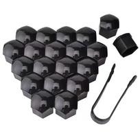17 mm / 19 mm / 21 mm automobilių padangos sraigtinis dekoratyvinis dangtelis – rato stebulės apsauginis dangtelis 17mm (Bag) 20 + 1 Hook juoda