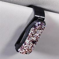 Multifunctional Diamond-Inlaid Car Sun Visor Glasses and Ticket Holder