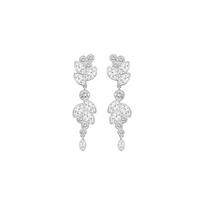 Swarovski Diapason Medium Padengti baltu auksu Blizgantis žiedlapis Pradurti lydinio auskarai Unisex auskarai 5180709 Box (Random Color)
