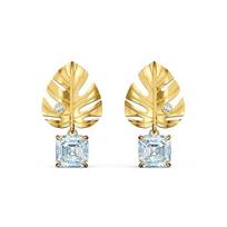 Swarovski Tropinės vasaros lapo auskarai Moteriški auskarai Auksiniai 5519253 Box (Random Color)