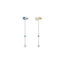 Swarovski Madingi mieli kosminiai UFO auskarai Raketa Moteriški auskarai Sidabriniai 5447696 Blue, Gold, Silver,F