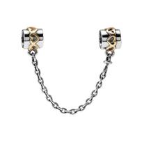 Pandora Širdelės Grandinėlė 925 Sidabras 14K Auksas Saugos Grandinėlė Unisex Papuošalas 790307_P1 Box,F,Silver/Gold