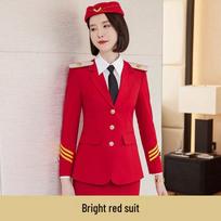 Women's Red and White Drum Corps Uniform - Autumn/Winter Band Performance & Ceremony Outfit L
