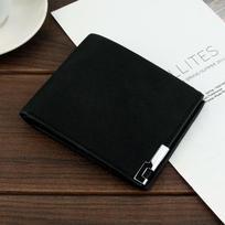 Vyriška korėjietiško stiliaus didelės talpos piniginė su kortelių laikikliu – itin plona, ​​paprasta, kelių kortelių lizdo monetų sankaba juoda