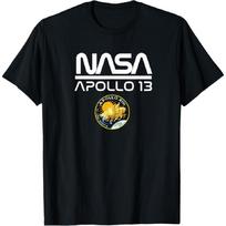 Apollo 13 NASA logotipas - Apollo misijos ženklelis NASA marškinėliai S juoda