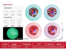 Outdoor LED Light-Up Dog Frisbee Toy 15CM Frisbee [LED Light + Luminescent] raudona