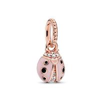 Pandora Laimingas Rožinis Boružėlės Pakabukas Unisex Papuošalas 387909EN160 Pink/Rose Gold