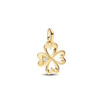 Pandora Širdelės ir dobilo formos medalis Pakabukas Moteriškas pakabukas Auksinis 763034C01 F,Gold