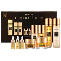 Bergamo Real 24K Aukso Kolageno Odos Priežiūros Rinkinys 9 vnt. Anti-Age Stangrinantis Švytėjimo Rinkinys