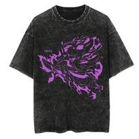 Berserk Guts  Arise · Purple Black Flame  Vintage Washed Oversized Streetwear T-Shirt L