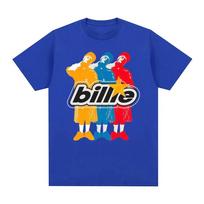 Singer Billie Eilish Same Style 100_cotton Men's Shirt Summer Oversized Women's Y2k Hip Hop Short Sleeve Tshirt Fan Gifts 4XL