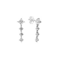 Pandora Blizgūs kvadratiniai apvalūs auskarai Moteriški auskarai 290045C01 Silver,F