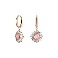 Swarovski Sunshine apvalūs cirkonio auskarai moterims rožiniai 5642965 Box (Random Color)