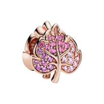 Pandora Moments Išskirtiniai Blizgantys Lapo Stiklo Aksesuarai Moteriški Aksesuarai 788322NPMMX Box,F,Rose Gold