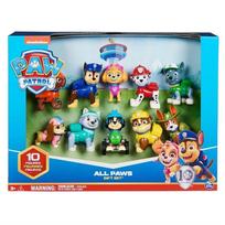 Paw Patrol 10 figūrėlių rinkinys - Jubiliejinis dovanų rinkinys, Vaikų žaislų kolekcija, Gimtadienio vakarėlio dovanėlės