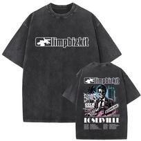 Roko grupė Limp Classic Albumo Plakatas Bizkit Grafinis Spaudinys Marškinėliai Vyrams Moterims Skalbti Vintage Streetwear Hip Hop Laisvalaikio Per dydį T-shirt L