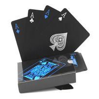 Neperšlampamos juodos PVC žaidimo kortelės: Patvarus ir atsparus dilimui, puikiai tinka namų pokerio vakarėliams Red-Black (Plastic Cards)