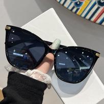 New Retro Large Square High-End Women's Sunglasses - Face Slimming Celebrity Style juoda