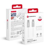 USB C į USB C kabelis Forcell F-Energy QC4.0 PD 3A 60W Cafule spalva 1,2 m ACYH23 baltas