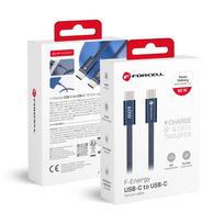 USB C į USB C kabelis Forcell F-Energy QC4.0 PD 3A 60W Cafule spalvos 1,2 m ACYH23 tamsiai mėlynas