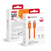 USB C į USB C laidas Forcell F-Energy QC4.0 PD 5A 100W Cafule Plokščias 1,2 m CCFN23 oranžinis