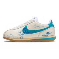 Nike Cortez trinčiai atsparūs žemapadžiai bėgimo bateliai moterims, smėlio spalvos, mėlyni HF4268-113(Team73-) 35.5