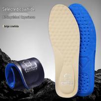 Cowhide Sports Massage Insole: Height-Boosting, Sweat-Absorbing, Breathable Anti-Odor Leather for Basketball & Military Training 35-36 smėlis